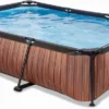 EXIT TOYS EXIT Wood Zwembad - 220 X 150 X 65 Cm - Met Filterpomp